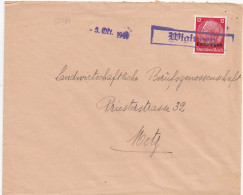 37381# HINDENBURG LOTHRINGEN LETTRE Obl WIGINGEN 5 Octobre 1941 VIGY MOSELLE METZ - Briefe U. Dokumente