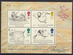 GROSSBRITANNIEN, Block 4, Postfrisch **, 100. Todestag Von Edward Lear 1988 - Blocks & Miniature Sheets