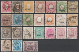 ACORES / PORTUGAL - 1868/1894 - BEL ENSEMBLE OBLITERES - COTE YVERT = 525 EUR - Azores