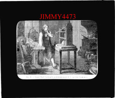 James Watt étudiant Le Perfectionnement De La Machine Newcomen - Plaque De Verre - Taille 85 X 100 Mlls - Plaques De Verre