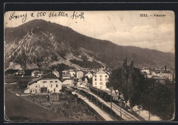 AK Fleurier, Ortsansicht Mit Bahnhof Und Bergpanorama  - Fleurier