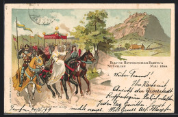 AK St. Gallen, Kultur-historischer Festzug 27. Mai 1899, Reiter Eskortieren Frau In Weissem Kleid Zu Pferde  - San Galo