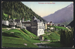 AK Pontresina, Ortspartie Mit Schloss-Hotel  - Pontresina