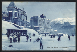 AK St. Moritz, Kurvereinringk Mit Eisläufern  - Autres & Non Classés