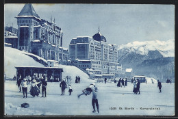 AK St. Moritz, Kurvereinringk Mit Eisläufern  - Sonstige & Ohne Zuordnung