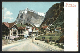 AK Grindelwald, Strassenpartie Mit Hotel Kreuz  - Grindelwald