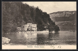 AK Gersau, Pension Seehof, Vom Wasser Gesehen  - Gersau