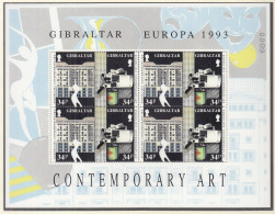 GIBRALTAR  654-657,  2 Kleinbögen,  Postfrisch **, Europa CEPT: Zeitgenössische Kunst, 1993 - Gibraltar
