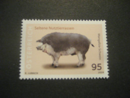 Österreich 2024/06- Mangaliza-Schwein, Serie: Seltene Nutztierrassen, Nennwert 95 Ct. Ungebraucht - Neufs
