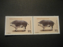 Österreich 2024/06- Mangaliza-Schwein, Serie: Seltene Nutztierrassen, Nennwert 2x 95 Ct. Ungebraucht - Unused Stamps