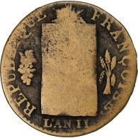 France, 1/2 Sol à La Balance, 1793 / AN II, La Rochelle, Cuivre, B+, Gadoury:10 - Autres & Non Classés