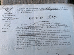 An 1827 Hospice De LALOUVESC Le Sieur Buisson Receveur Fait à PRIVAS Préfet D'AUBERS ( 07 Ardèche ) - Documents Historiques