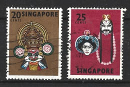SINGAPOUR. N°86-7 De 1968 Oblitérés. Masques. - Autres & Non Classés