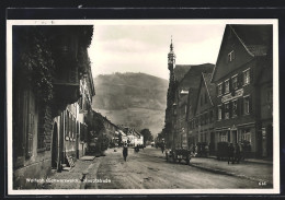 AK Wolfach /Schwarzwald, Hauptstrasse Mit Gasthaus Hecht Und Bergblick  - Wolfach