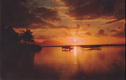 Cpsm Coucher De Soleil à Papeete - Polynésie Française