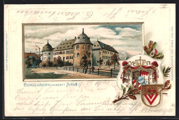 Passepartout-Lithographie Bergzabern, Blick Auf Das Schloss, Wappen  - Other & Unclassified