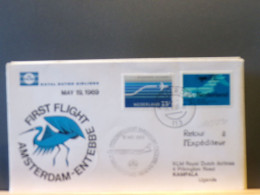 105/890  1° VLUCHT KLM  1969 ENTEBBE - Airmail