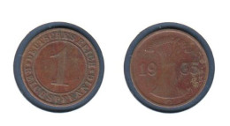 Allemagne, 1 Reichspfennig 1935 G, KM#37, Deutsches Reich, - 1 Renten- & 1 Reichspfennig