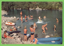 ARDECHE / GRAVIERES / LA PLAGE DU CAMPING DE ROCHEYROL .....Carte écrite En19?? - Autres & Non Classés