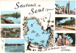 FRANCE - Souvenir De Sens (Yonne) - Et La Friture Vous Attend... - Multi-vues - Carte Postale - Sens