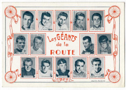 LES GEANTS DE LA ROUTE  -  CARTON FORMAT CPM   ANNEE 1970 - Cyclisme