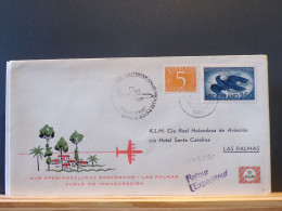 105/898  1° VLUCHT KLM  1960 LAS PALMAS - Luftpost