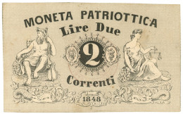 2 LIRE CORRENTI MONETA PATRIOTTICA VENEZIA 1848 BB - Altri & Non Classificati