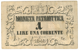 1 LIRA CORRENTE MONETA PATRIOTTICA VENEZIA 1848 BB/BB+ - Altri & Non Classificati