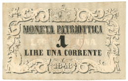 1 LIRA CORRENTE MONETA PATRIOTTICA VENEZIA 1848 BB - Autres & Non Classés