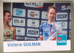 Autographe Victorie Guilman FDJ Vienne Vice Championne De France Espoir - Radsport