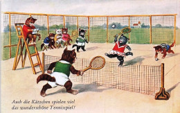 Sports - Tennis  - Chats - Cats - Katzen - Auch Die Katzchen Spielen Viel Das Wunderschone Tennisspiel ! - Katten
