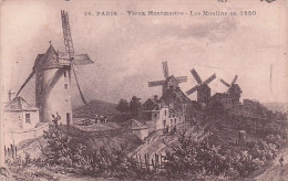 75 - PARIS - Vieux Montmartre - Les Moulins En 1850 - Autres & Non Classés