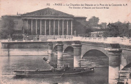 75 - PARIS - La Chambre Des Députés Et Le Pont De La Concorde - Bateau Vapeur - Andere Monumenten, Gebouwen