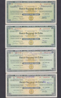 CUBA 50 PESOS AñOS 80 XF/EBC-4 CHEQUES DE VIAJERO SERIE ALFANUMÉRICA A/B/C/D CIRCULADOS CANCELADOS - Kuba