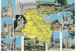 89 - YONNE - Carte Contour Geographique ( Cachet " Saint Bernard - Vezelay " ) - Sonstige & Ohne Zuordnung