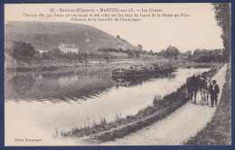 CPA Péniche Chemin De Hallage Mareuil Sur Ay Circulé Métier - Houseboats