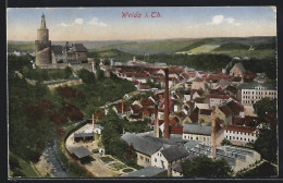 AK Weida I. Th., Blick Auf Die Gesamte Stadt, Blick Zur Burg  - Weida