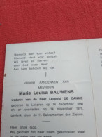 Doodsprentje Maria Louisa Bauwens / Lokeren 14/12/1886 - 14/11/1975 ( Leopold De Canne ) - Religion & Esotérisme
