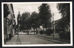 AK Krefeld, Ostwall Mit Hauptbahnhof, Strassenpartie  - Krefeld