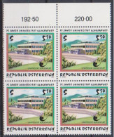 1995 , Mi 2171 ** (6) - 4 Er Block Postfrisch - 25 Jahre Universität Klagenfurt - Unused Stamps