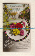 R678041 Greeting Postcard. To Greet My Dear Wife. Loving Birthday Wishes. House. - Mondo