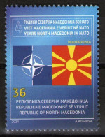 NORTH MACEDONIA 2024 -  4 YEARS NORTH MACEDONIA IN NATO MNH - Macedonia Del Nord