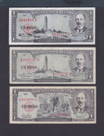 CUBA 1 PESO 1956/1957/1959 XF/VF/VF LOTE - Cuba