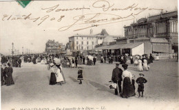 Malo Les Bains Dunkerque Vue D'ensemble De La Digue ( Café Belle Vue , Glacier, Hôtel...timbrée De 1908 - Malo Les Bains