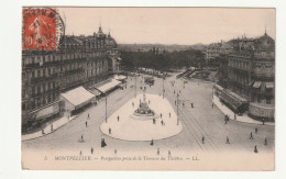 34 . MONTPELLIER . PERSPECTIVE  PRISE DE LA TERRASSE DU THEATRE 1911 - Montpellier