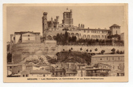 34 . BEZIERS . LES REMPARTS LA CATHEDRALE ET LA SOUS PREFECTURE - Beziers