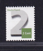 Bund 3042 2-Cent Mit Grünem Strich Durch  Marke Postfrisch - Rolstempels