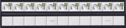 Bund 3042 2-Cent RE 11er Streifen Mit Grünem Strich Durch  Marke Postfrisch - Roller Precancels