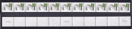 Bund 3042 2-Cent RA 11er Streifen Mit Grünem Strich Durch  Marke Postfrisch - Rollenmarken