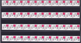 Bund 2964 3-Cent Ergänzungswert 4x 11er Streifen U-g-u Nummer Postfrisch  - Rollenmarken
